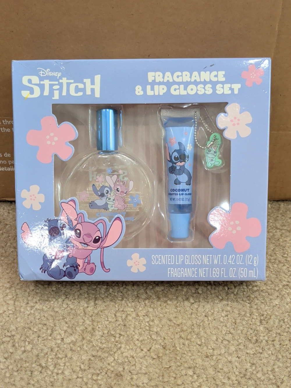 Disney Stitch Light Blue Fragrance & Lip Gloss Gift Set NWT